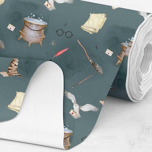 Wizard Fabric, Wizard | Harry Fabric |  Cotton Fabric | Cotton | Bedding fabric | FABRIC CHOICE | custom printed | fabric by metre |