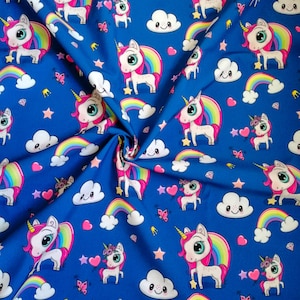 Tessuto unicorno, tessuto stampato unicorno, tessuto softshell, tessuto impermeabile, tessuto softshell, impermeabile per cani, tessuto impermeabile per giacca, impermeabile