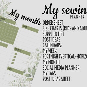 Planner for Sewist, my sewing planner, Sewing planner, sewing organization, sewing tracker,gift for seamstress,Instant download 11 pdf cards