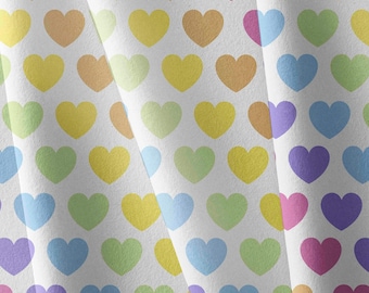 Water Resistant Canvas : Rainbow Hearts Print, Outdoor Use  , Waterproof Fabric,  Outdoor, Patio, Furniture, Bag,