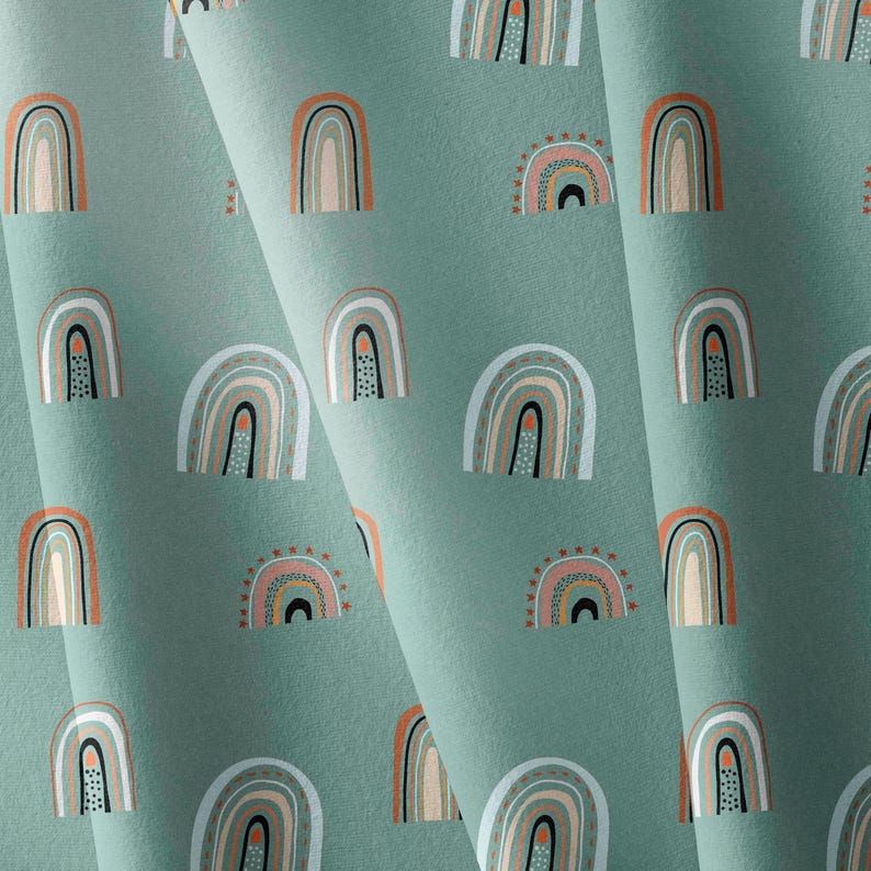 a close up of a curtain with a pattern on it