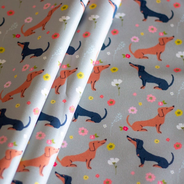Canvas Fabric, water resistant canvas,  stoff, outdoorstoff meterware,water proof fabric,outdoor fabric,Dog , dachshund