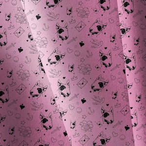 Bull Terrier Dog Fabric: Cotton Jersey Knit, Kids Apparel