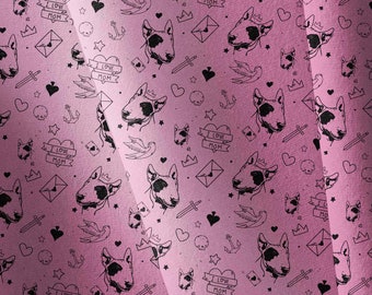 French Terry, Jersey Fabric, Stoff, Stoffe, Kids Panels, Cotton, Choose your fabric |  Dog | Bullterrier | Dog Fabric | Dog Design