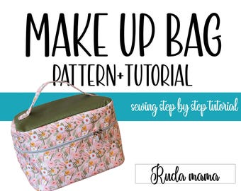DIY Makeup Bag Sewing Pattern, Easy Cosmetic Pouch (PDF Tutorial)