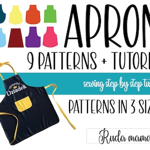 Apron Pattern | Apron - 9 Sewing patterns + Tutorial | Step by Step | DIY APRON | apron with pockets | Apron Patterns | Retro Apron Pattern