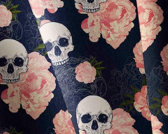 Canvas , water resistant canvas, water proof ,outdoor ,Skull_Flowers  , Waterproof Fabric,  Outdoor, Patio, Furniture, Bag,