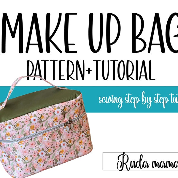 Make Up Bag - Sewing pattern | Tutorial | Step by Step | DIY make up bag | Makeup Bag Pattern, Easy Sewing Patterns, Cosmetic Bag Pattern
