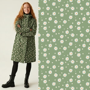 Tissu marguerite, tissu softshell, tissu imperméable, tissu softshell, tissu imperméable pour veste, tissu marguerite, tissu floral, tissu