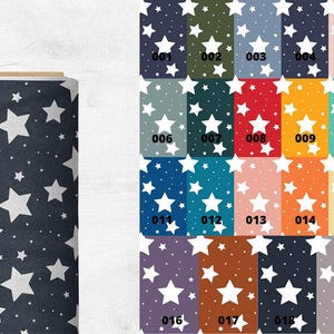 Tessuto a stelle, Tessuto a stelle, French Terry, Tessuto jersey, Stoffa, Stoffe, Pannelli per bambini, Cotone, Scegli il tuo tessuto!