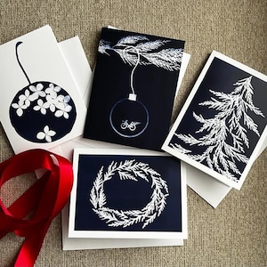 Cartes de Noël un lot de 4 cartes cyanotype vierges 4 x 6