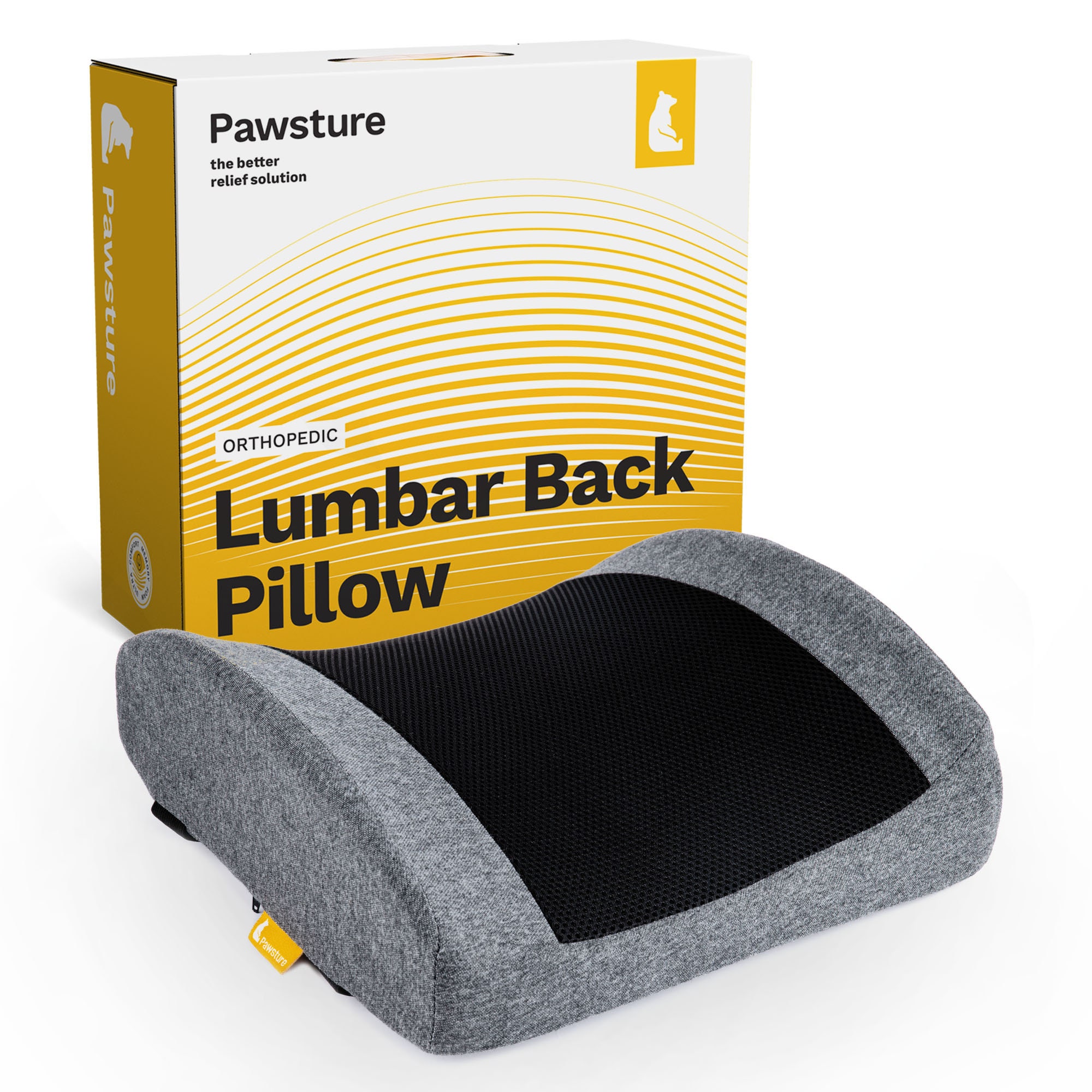 Goodyear Lumbar Support Pillow, Contoured Memory Foam, Office, Car Use 