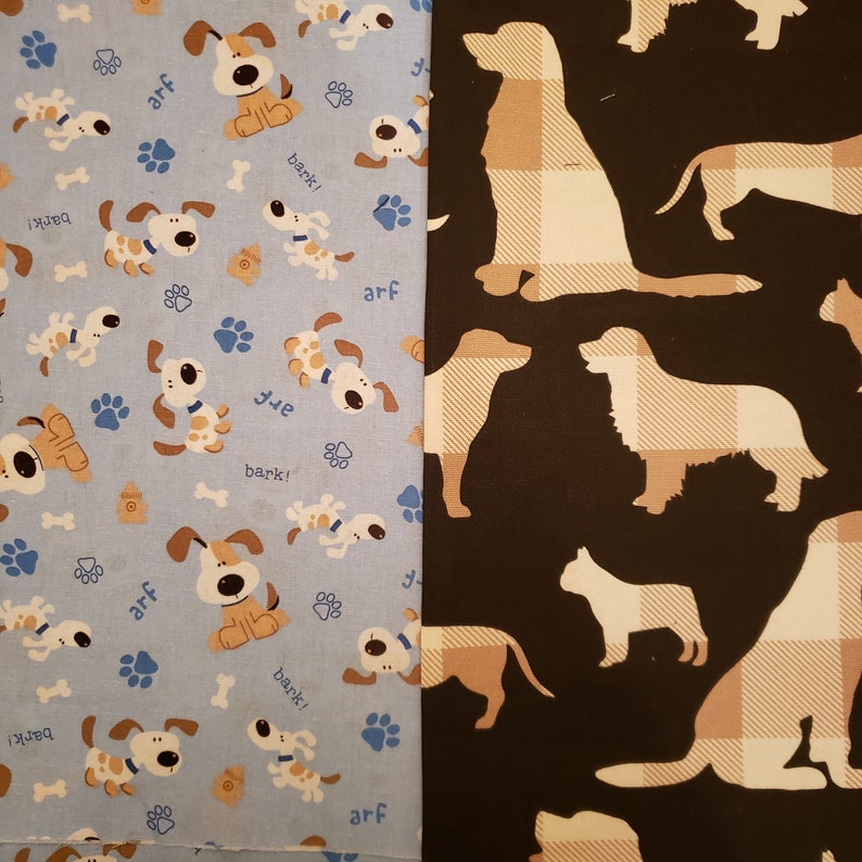 Blue and Plaid Dog Fabric Bandana-Charitable Personalized Reversible Bandana-Custom Dog Bandana-Dog Bandana-Scarf-Dog Fabric