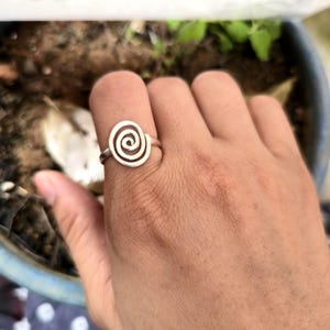 Handmade Sterling Silver Spiral Ring: Minimalist Swirl Jewelry