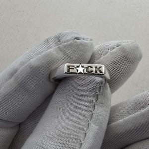 Sterling Silver ring, Fucck ring, MATURE Ring, fucck bar signet ring, Breakup Gift ring