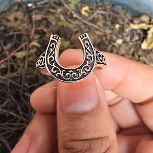 Horse Shoe Ring 925 Sterling Silver Ring, Men Women Horseshoe Ring, Western Style Jewelry, Lucky Horse shoe Rustic Jewelry, Good Luck Ring
