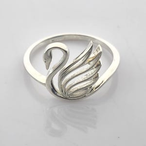 Dainty Swan Ring: 925 Sterling Silver Bird Jewelry