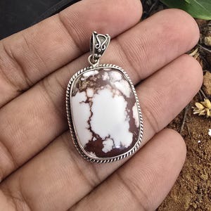 Wild Horse Jasper Sterling Silver Pendant: Bohemian Gemstone Jewelry