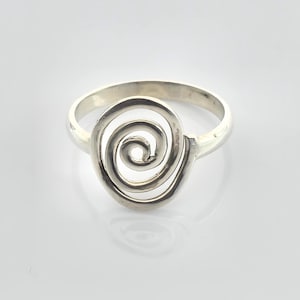 Handmade Sterling Silver Spiral Ring: Minimalist Swirl Jewelry