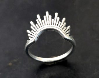 Sterling Silver Sun Statement Ring: Rising Sun Jewelry