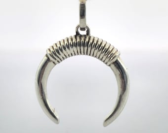 Ciondolo a doppio corno in argento sterling, collana cornicello italiana - Italia