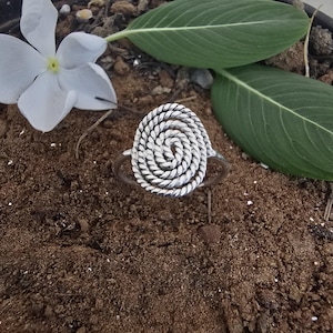 Handmade Twisted Spiral Ring: 925 Sterling Silver Swirl Jewelry