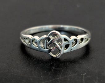 Handmade Sterling Silver Celtic Knot Ring: Love Knot Promise