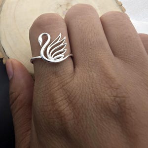 Dainty Swan Ring: 925 Sterling Silver Bird Jewelry