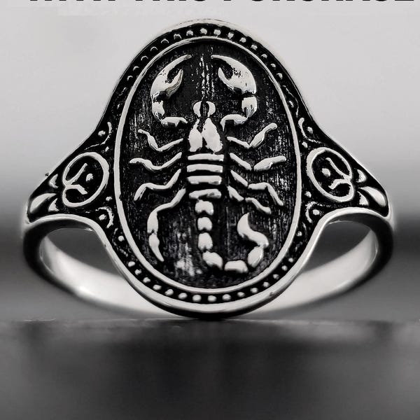 Sterling Silver Scorpion Ring: Boho Zodiac Jewelry
