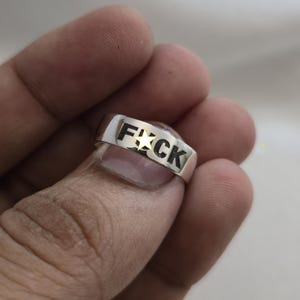 925 Sterling Silver band ring, Fucck band ring, 6mm wide band ring, MATURE band Ring, Breakup ring, gift for her