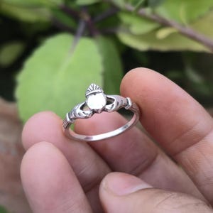 Sterling Silver Celtic Claddagh Ring, Irish Ring