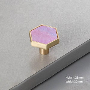 Hexagon Knobs Brass Drawer Pulls Cabinet Pull Door Knob Gold Brass Cabinet Knobs Decorative Drawer Knobs Cabinet Hardware 1.18 Purple