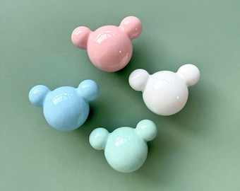 Perilla de cerámica con forma de oso para decoración de habitación infantil
