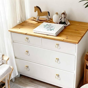 Tirador de gabinete con anillo dorado: Tirador de cajón de aleación de zinc