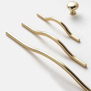 Gold Arch Cabinet Handles: Modern Brass Furniture Hardware (288/320mm)