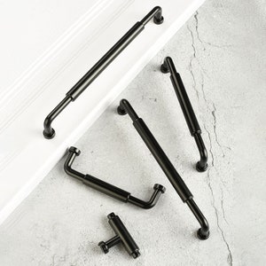 Black Cabinet Handles Drawer Handles Elegant Modern Black Knobs Kitchen Handle Cupboard Door Drawer Pull Black Kitchen Handles Door Handles