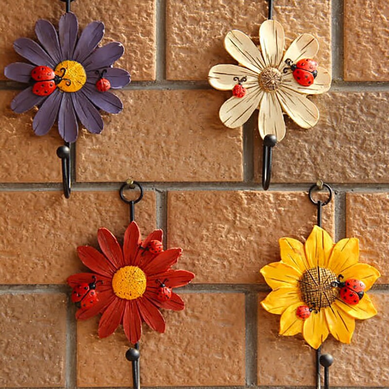 Creative Daisy Resin Wall Hooks Decorative resin flower wall Etsy