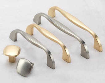 Tirador de gabinete de níquel cepillado: moderno tirador de cajón de aleación de zinc