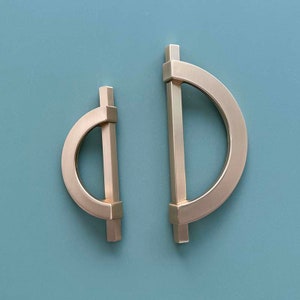 Gold Semicircle Cabinet Handles: Brushed Zinc Alloy Drawer Pulls