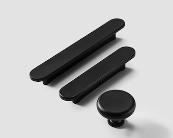 Black Kitchen Drawer Pulls Minimalism Cabinet Handles and Knobs Drawer Handle Modern Hardware for Kitchen and Bathroom Cabinets Cupboard