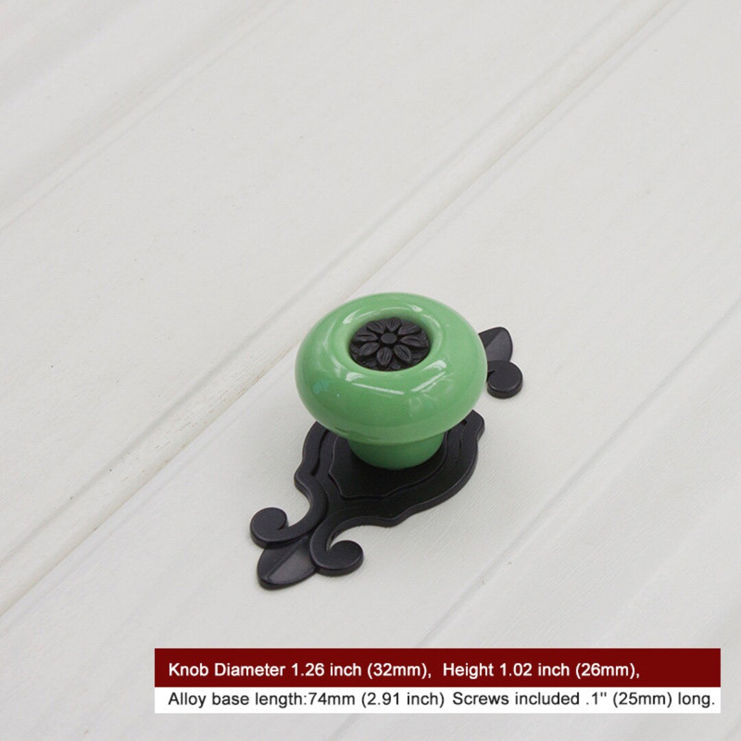 Vintage Ceramic Knobs Drawer Door Knob Zinc Alloy Base