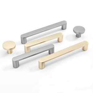 Brushed Brass Bar Handle: Modern Zinc Alloy Drawer Pull