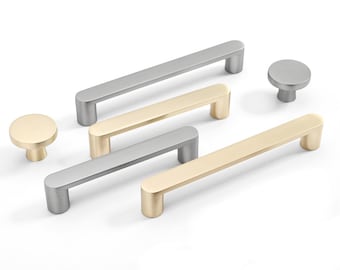 Staafgreep van geborsteld messing: moderne ladehendel van zinklegering