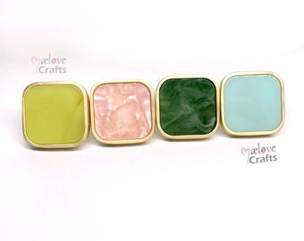 Kleurrijke vierkante ladeknop: kasthardware van zinklegering