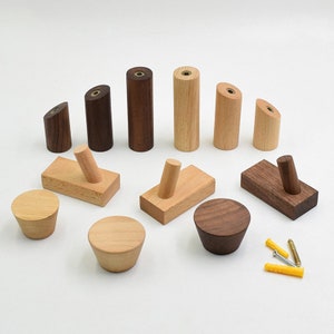 Natural Beech Wood Wall Hook: Modern Coat Hanger Organizer