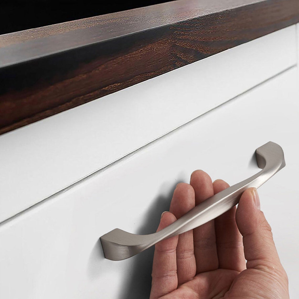 Brushed Nickel Pull Hardware Brushed Nickel Etsy