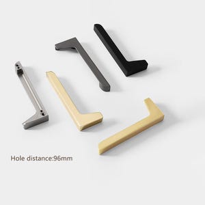 Modern L-Shaped Cabinet Handle Pull - 3.75&quot; (96mm) Center