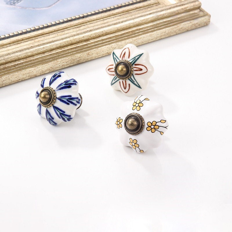 Keramik Schrank Blume Keramik Knäufe Türgriff Kürbis | Etsy