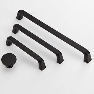 3.78" 5" 7.55" Black Drawer Handles Kitchen Cupboard Handle Dresser Knobs Cupboard Door Pull Long Pull Bar Handles 96 128 192