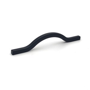 Matte Black Zinc Alloy Cabinet Handle Pull - Contemporary Arch (96/128mm)